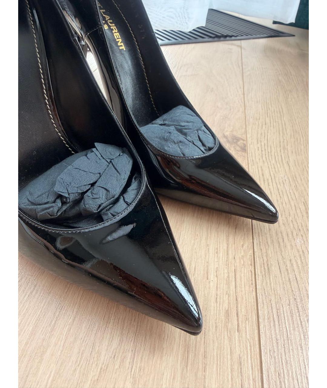 SAINT LAURENT Черные туфли из лакированной кожи, фото 3