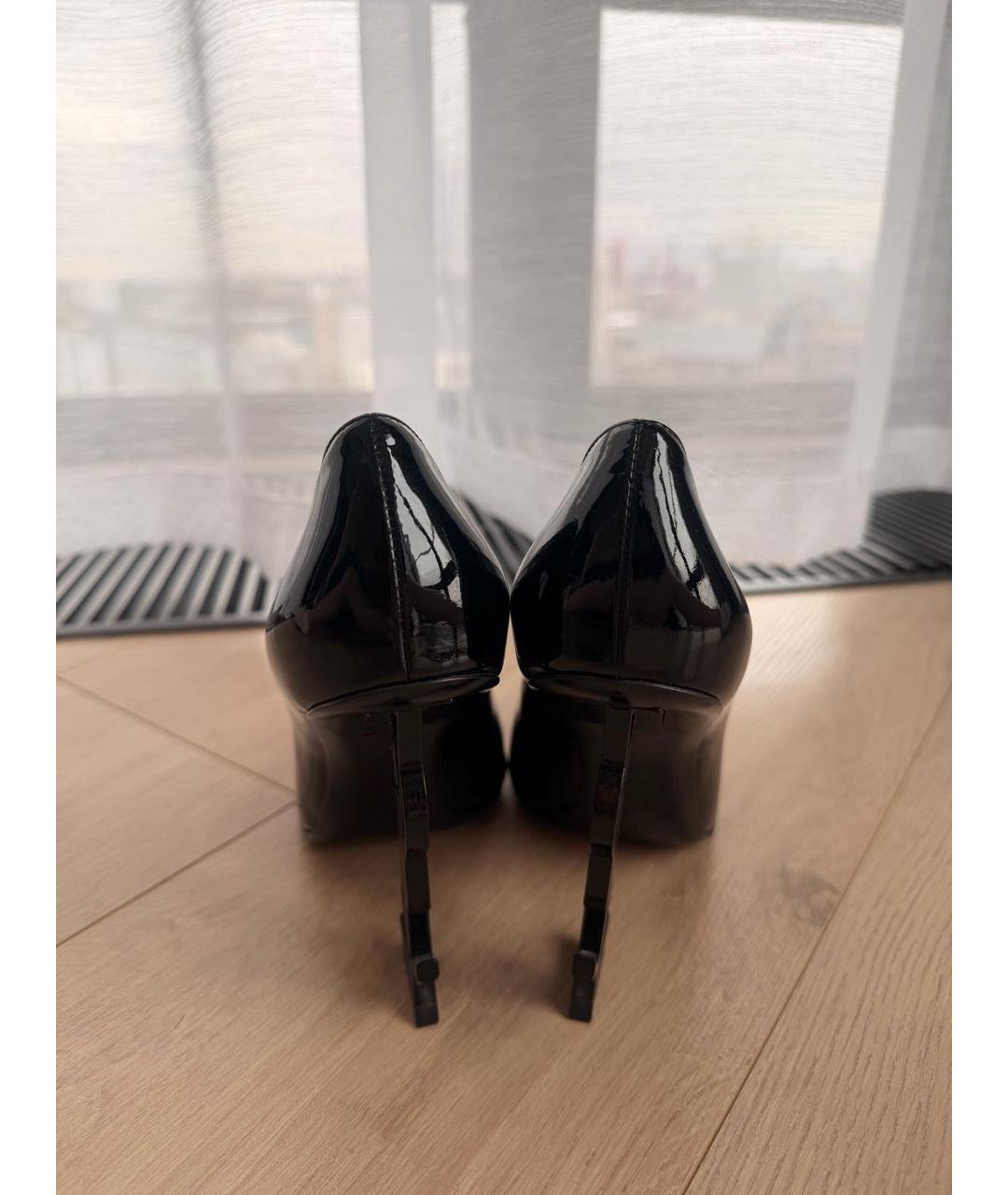 SAINT LAURENT Черные туфли из лакированной кожи, фото 5