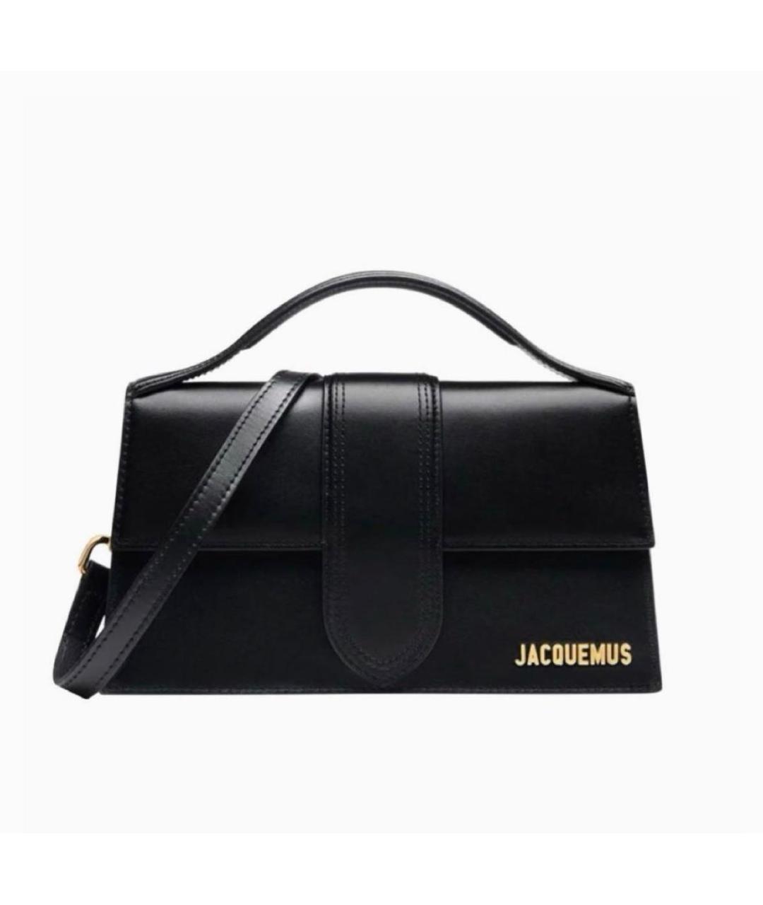 JACQUEMUS Черная кожаная сумка с короткими ручками, фото 9