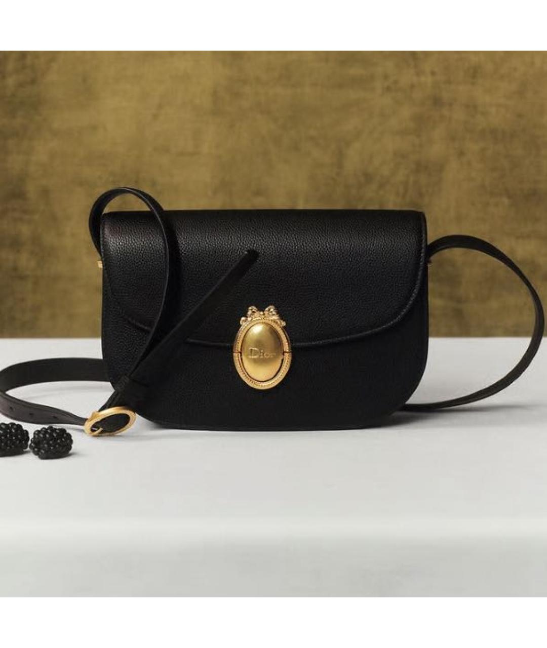 CHRISTIAN DIOR Черная кожаная сумка через плечо, фото 5