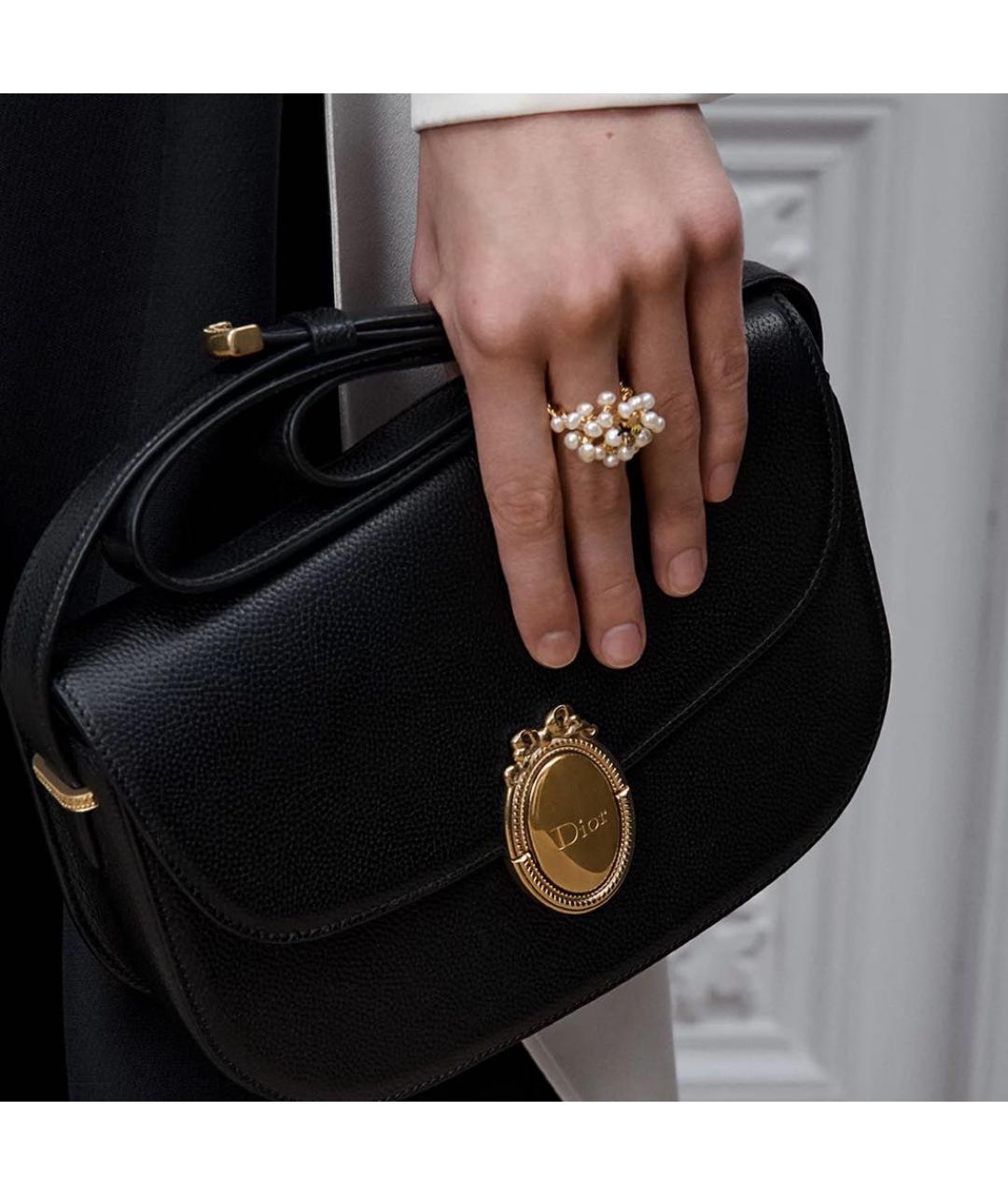 CHRISTIAN DIOR Черная кожаная сумка через плечо, фото 3