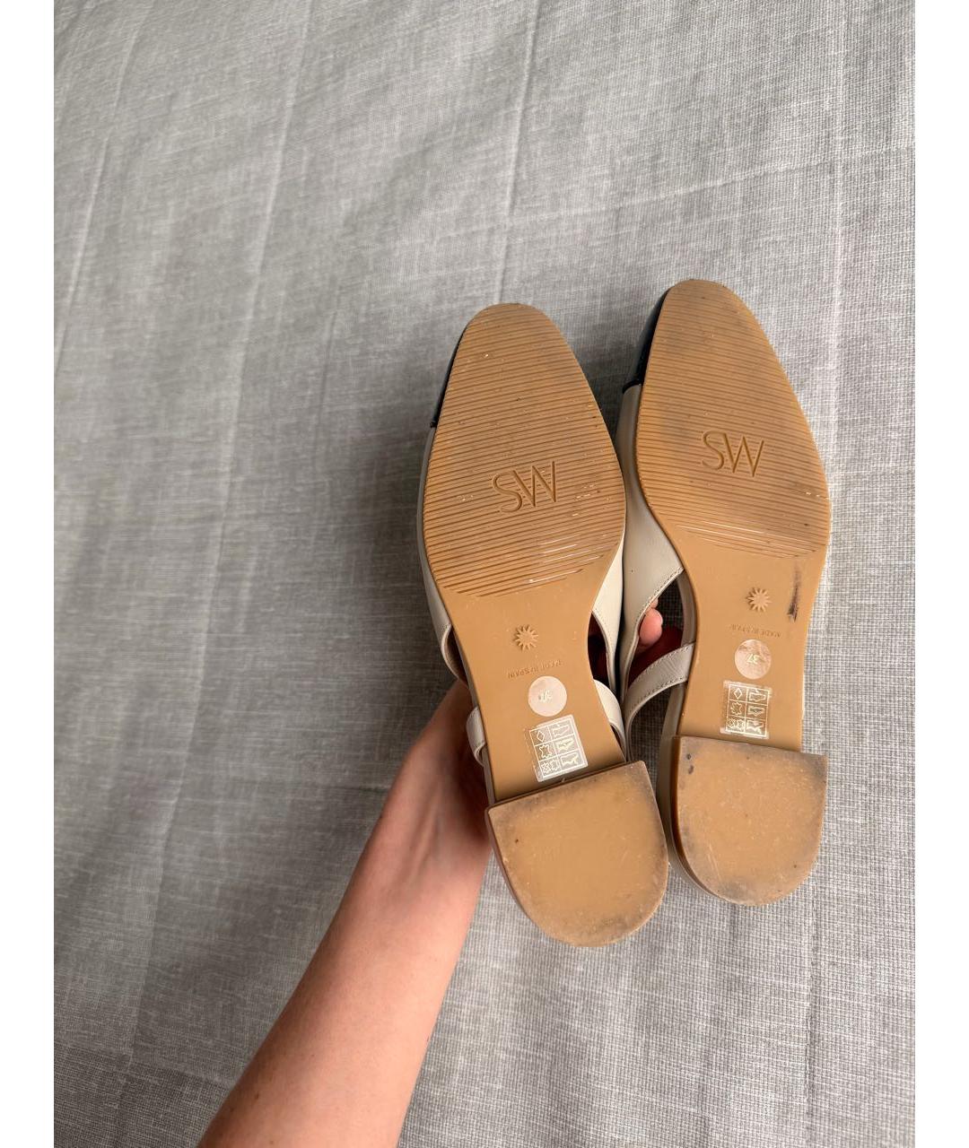 STUART WEITZMAN Бежевые кожаные туфли, фото 3