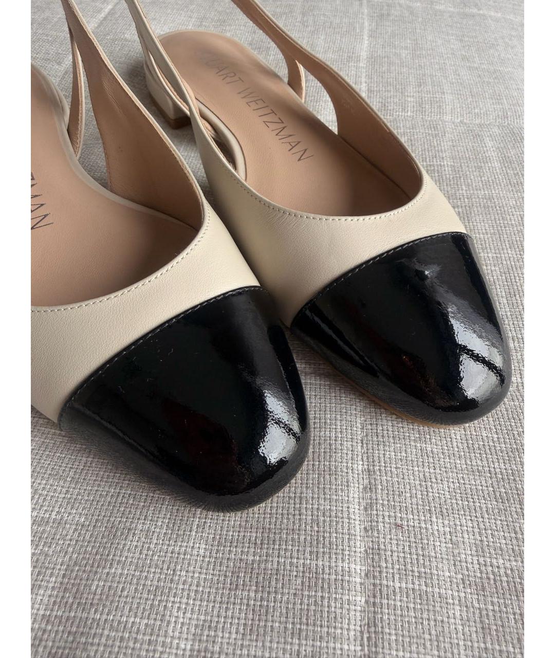 STUART WEITZMAN Бежевые кожаные туфли, фото 7