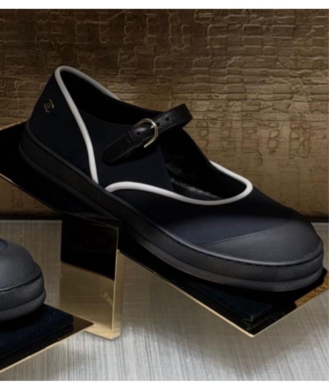 CHANEL Черные текстильные сандалии, фото 2