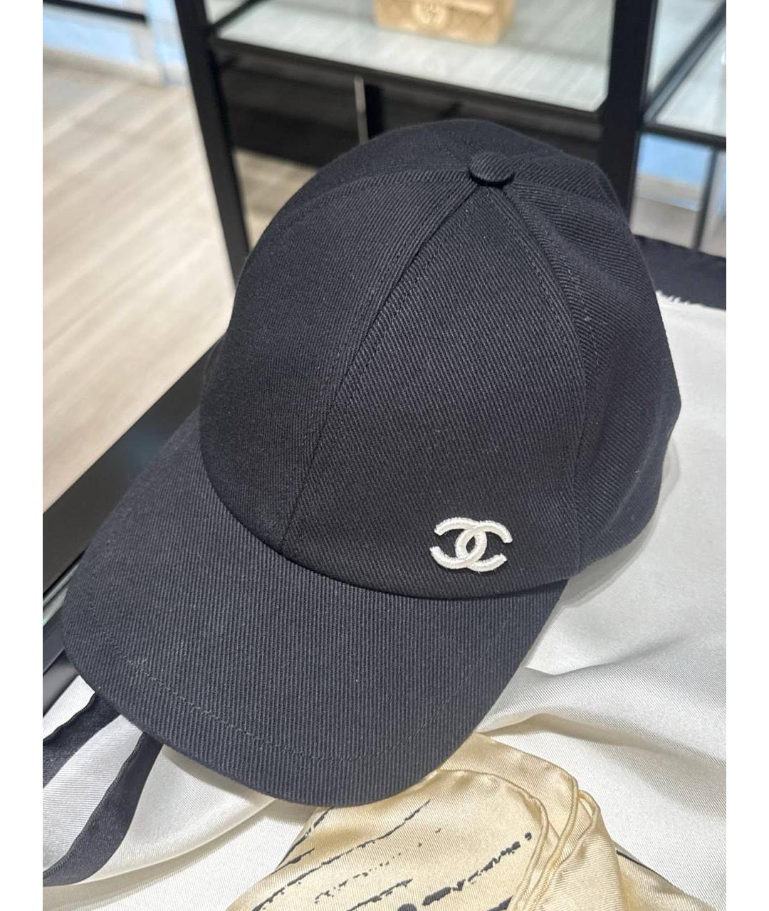 CHANEL Черная хлопковая кепка, фото 2