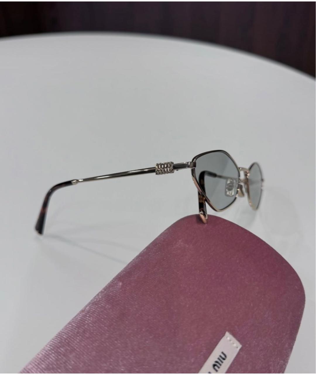 MIU MIU Серые металлические солнцезащитные очки, фото 4