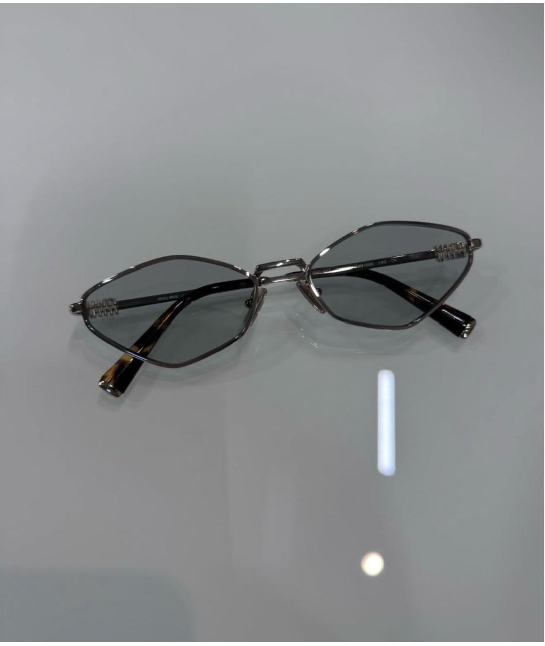 MIU MIU Серые металлические солнцезащитные очки, фото 2