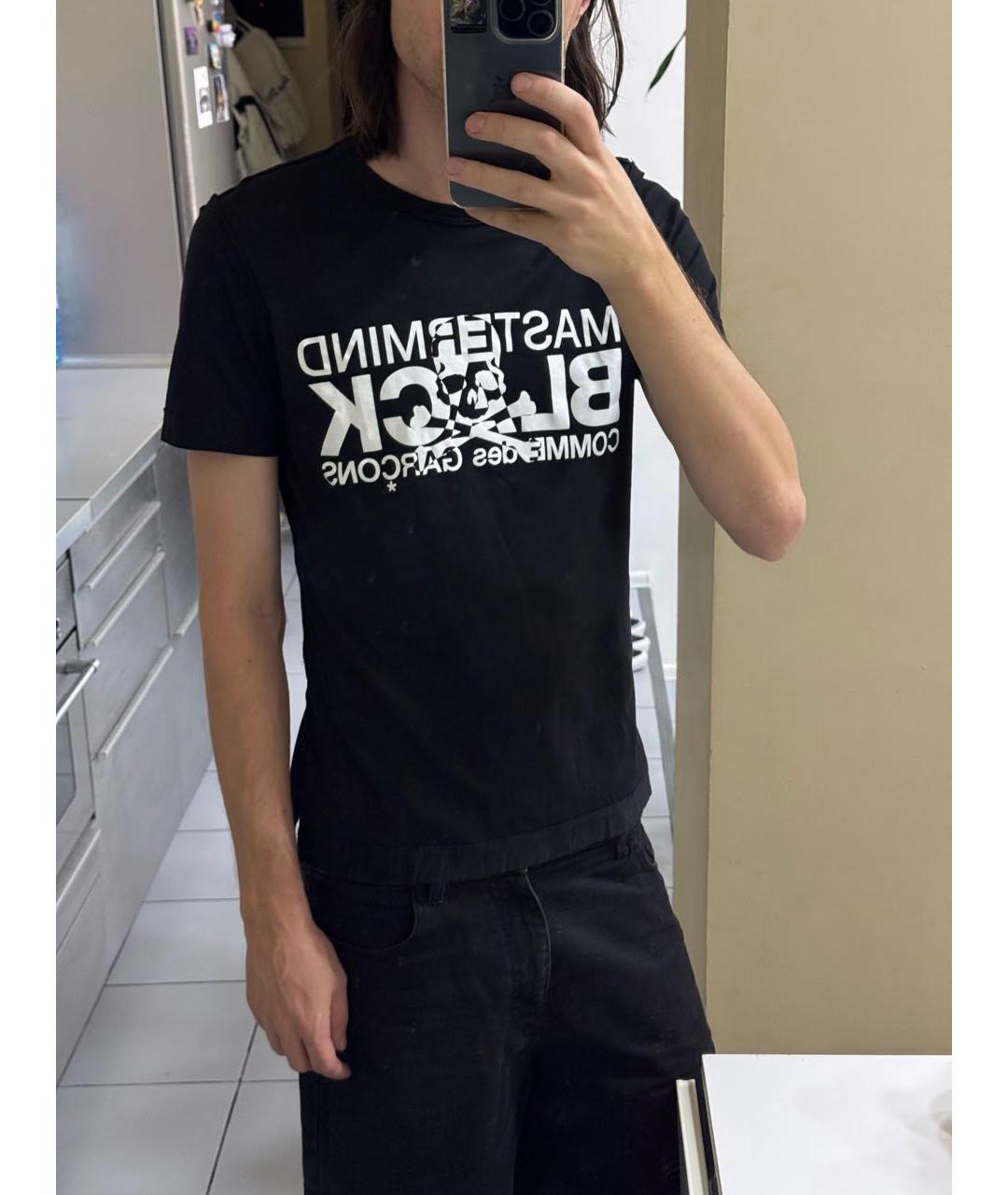 MASTERMIND JAPAN Черная хлопковая футболка, фото 4