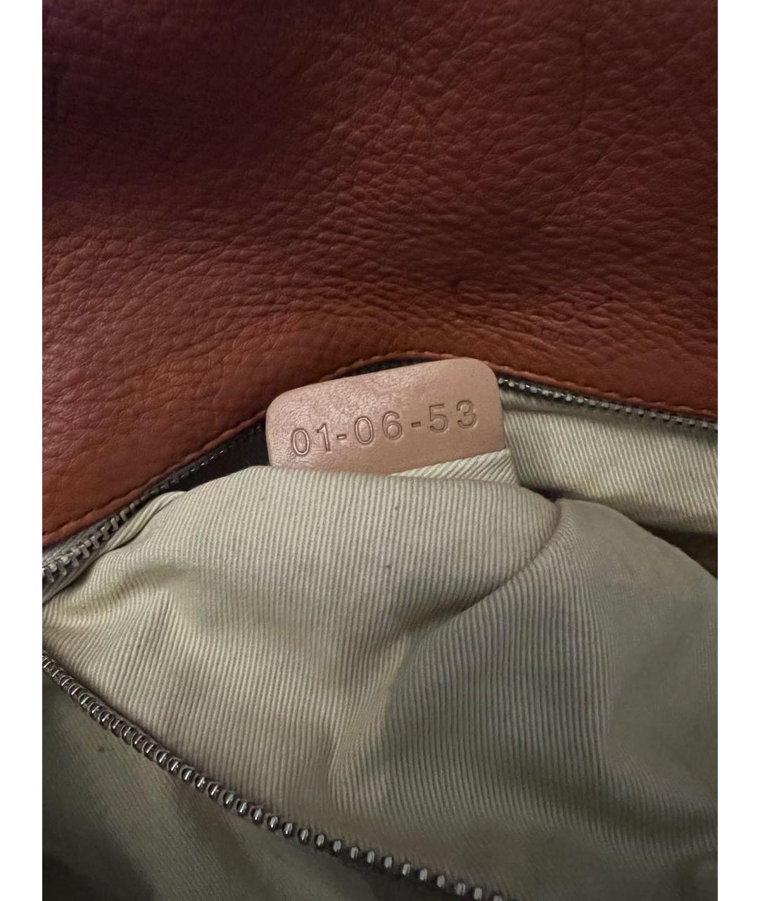 CHLOE Оранжевая кожаная сумка с короткими ручками, фото 8