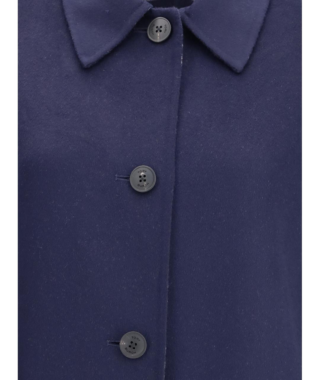 TORY BURCH Синее шерстяное пальто, фото 3