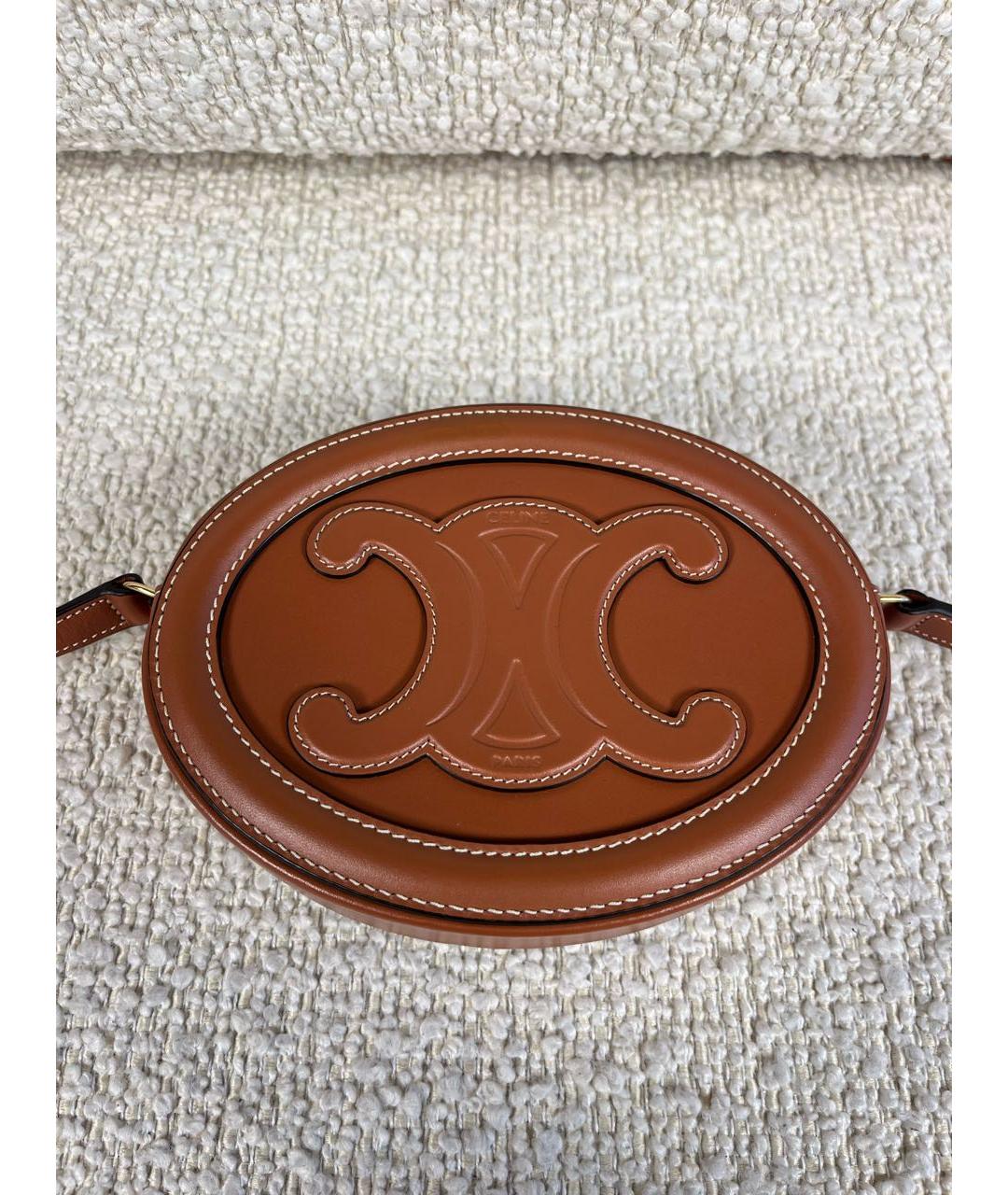 CELINE Коричневая кожаная сумка через плечо, фото 3