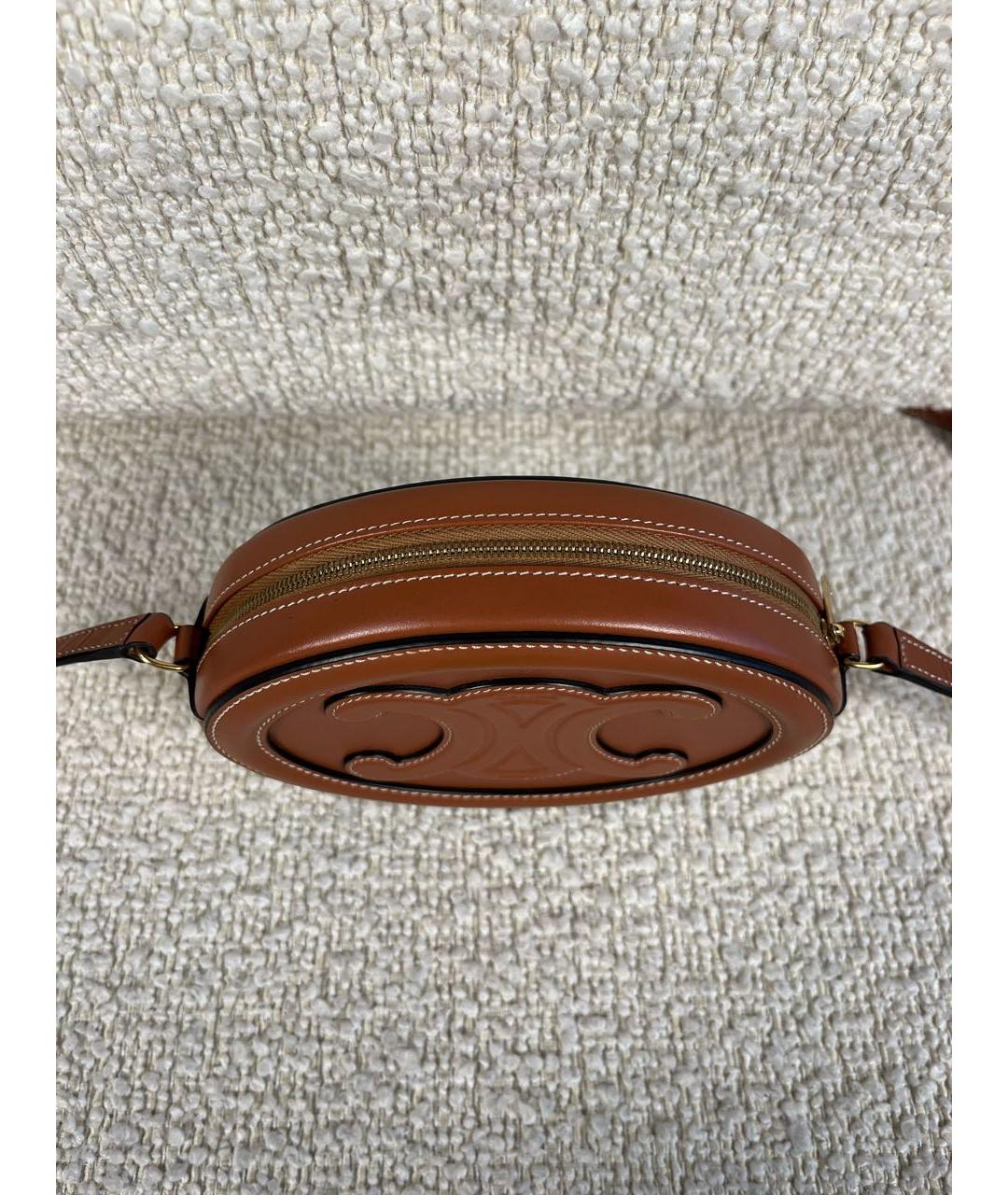 CELINE Коричневая кожаная сумка через плечо, фото 8