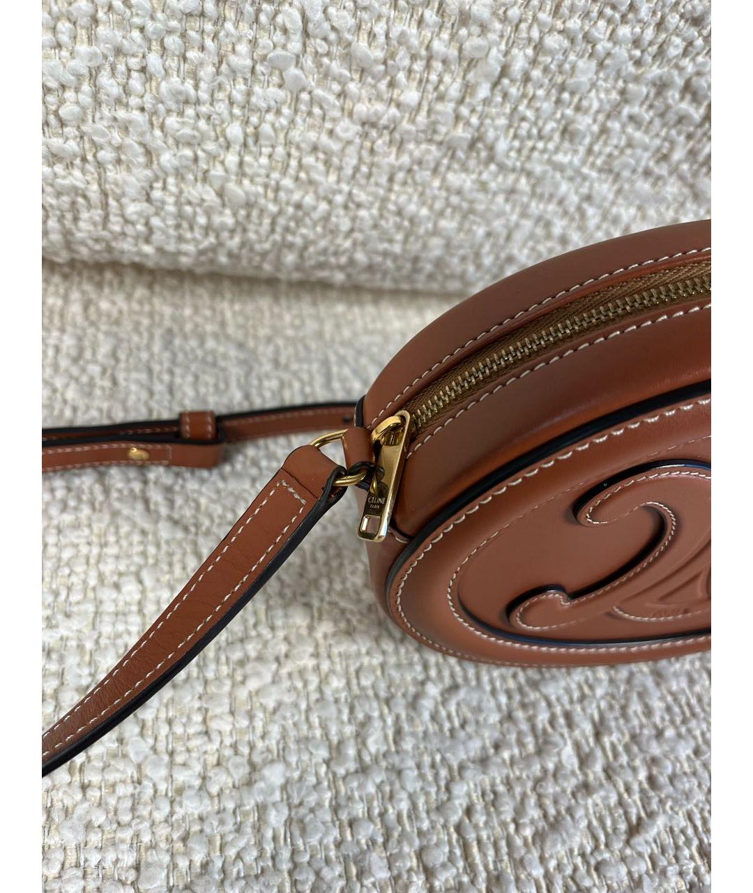 CELINE Коричневая кожаная сумка через плечо, фото 7