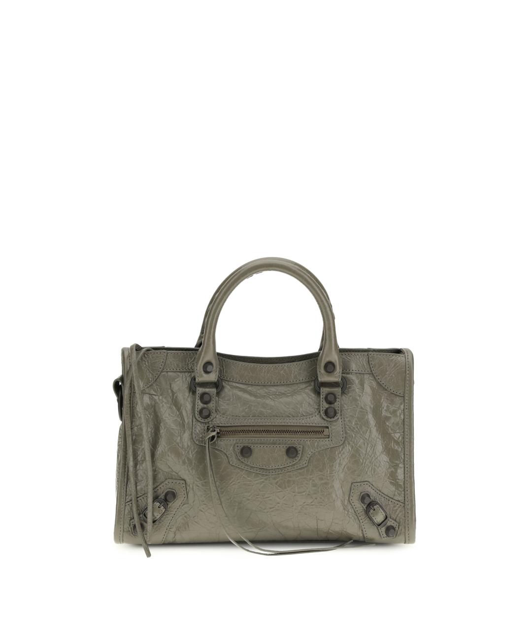 BALENCIAGA Зеленая кожаная сумка тоут, фото 1