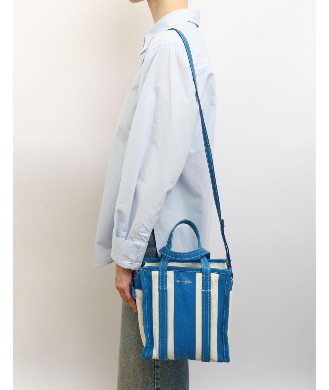 BALENCIAGA Синяя кожаная сумка через плечо, фото 3