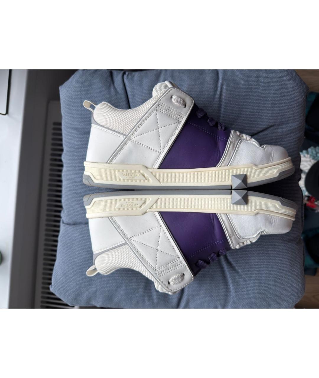 VALENTINO Белые кожаные низкие кроссовки / кеды, фото 9