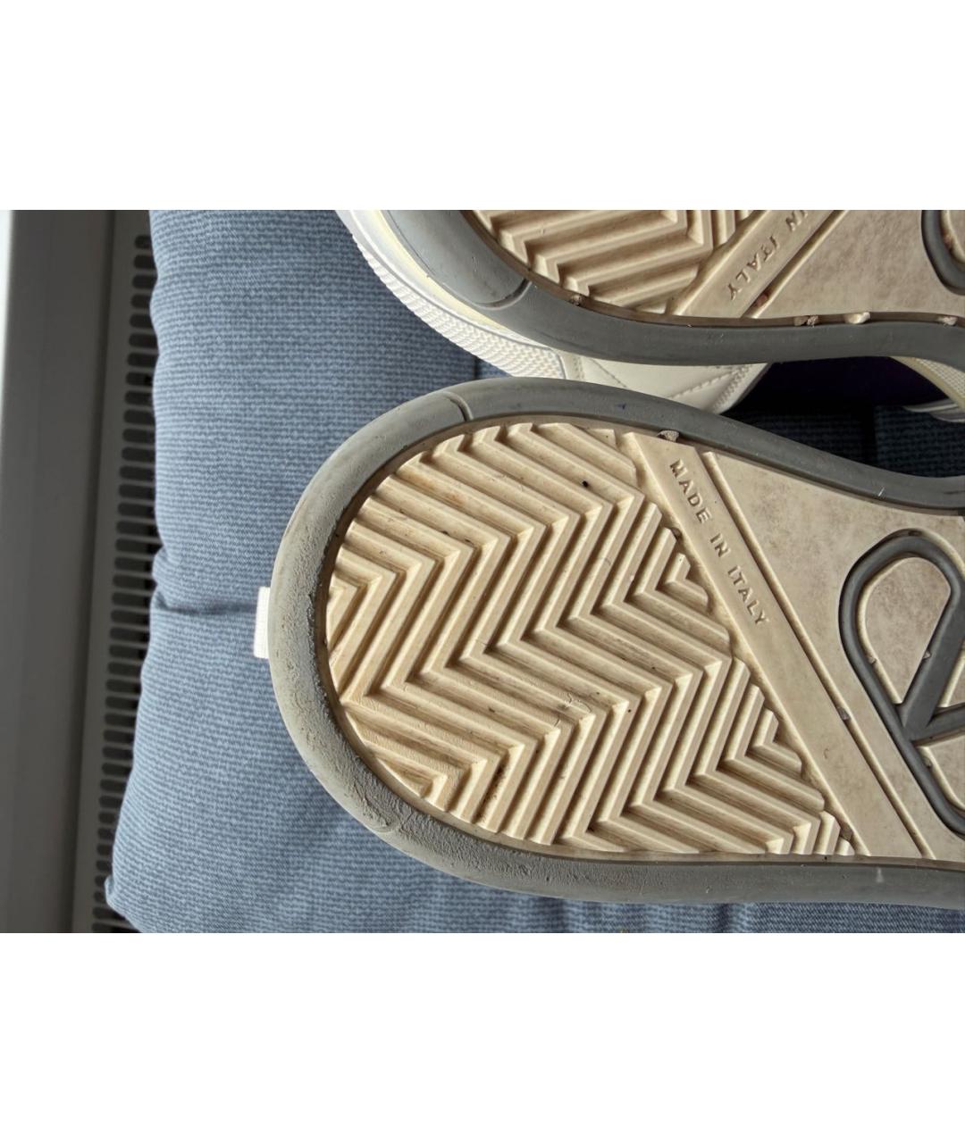 VALENTINO Белые кожаные низкие кроссовки / кеды, фото 8