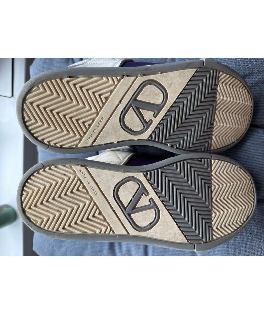 VALENTINO Белые кожаные низкие кроссовки / кеды, фото 5