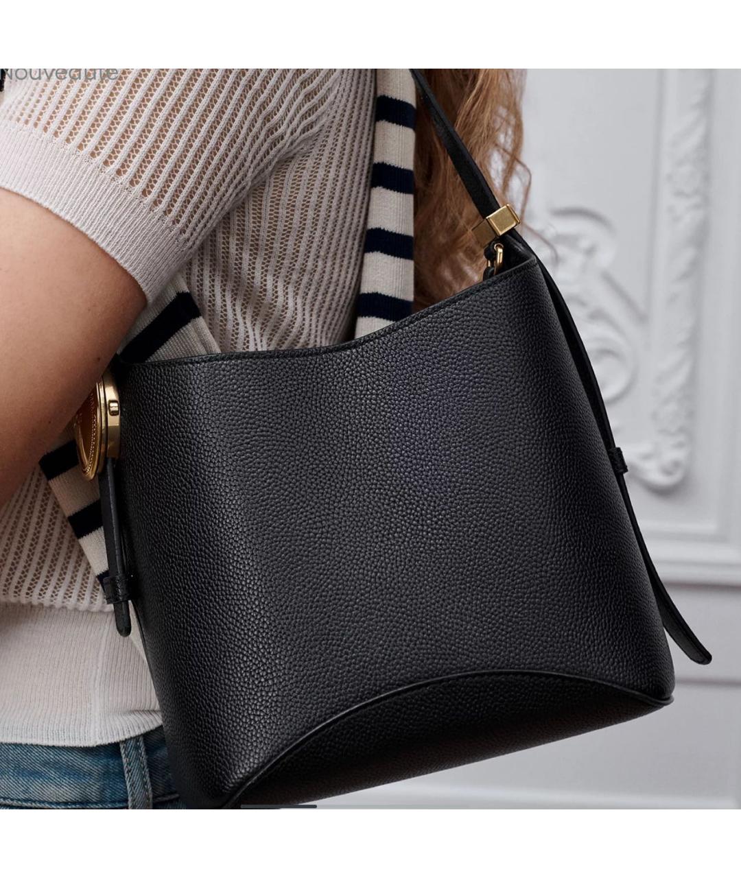 CHRISTIAN DIOR Черная кожаная сумка через плечо, фото 4