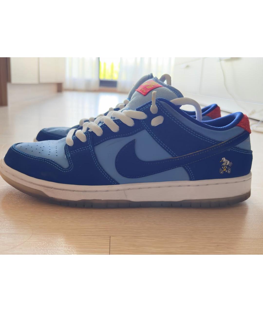 NIKE Синие кожаные низкие кроссовки / кеды, фото 7