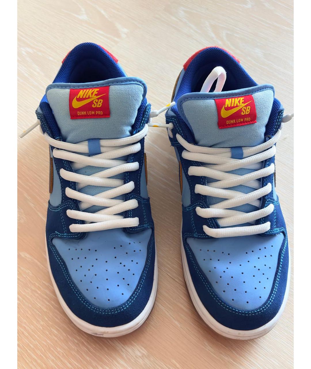 NIKE Синие кожаные низкие кроссовки / кеды, фото 2