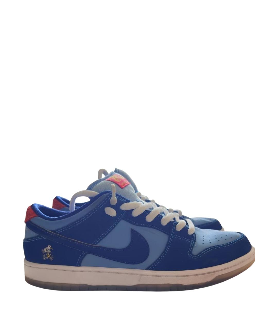 NIKE Синие кожаные низкие кроссовки / кеды, фото 1