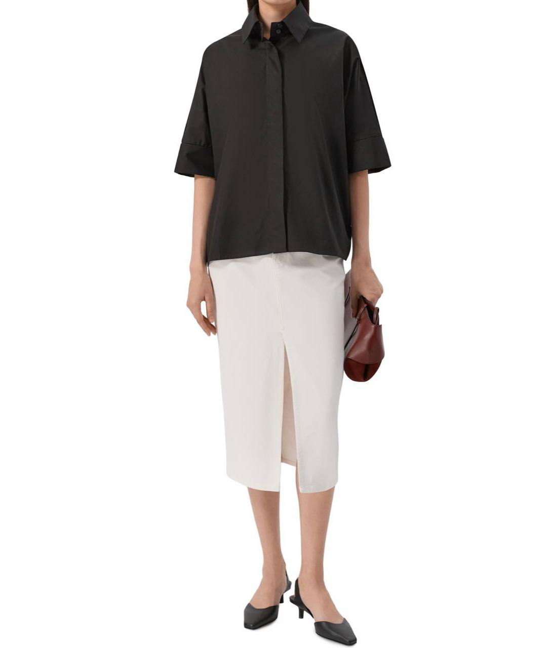 LORENA ANTONIAZZI Белая хлопко-эластановая юбка миди, фото 4