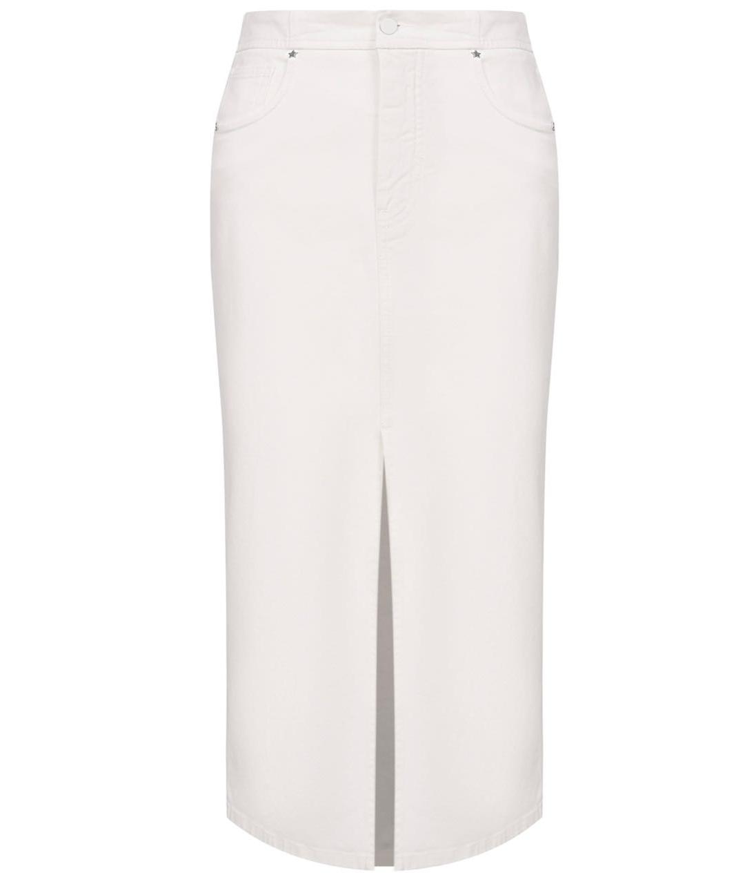 LORENA ANTONIAZZI Белая хлопко-эластановая юбка миди, фото 1