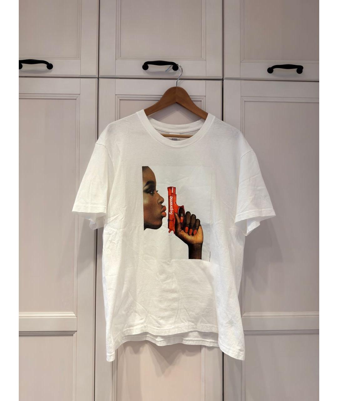 SUPREME Белая хлопковая футболка, фото 7