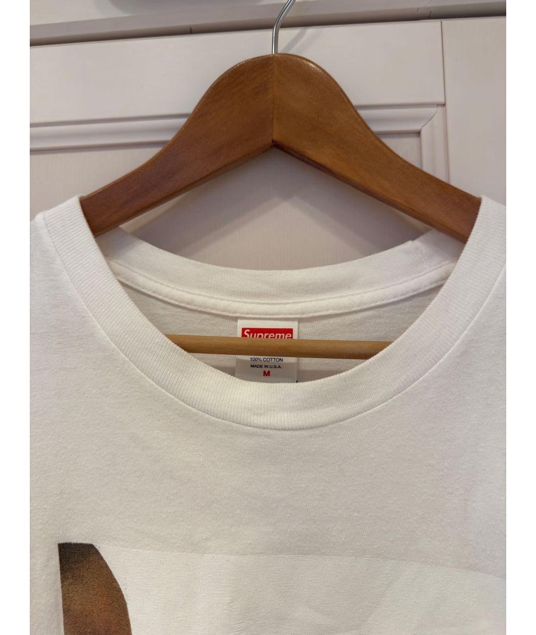 SUPREME Белая хлопковая футболка, фото 3