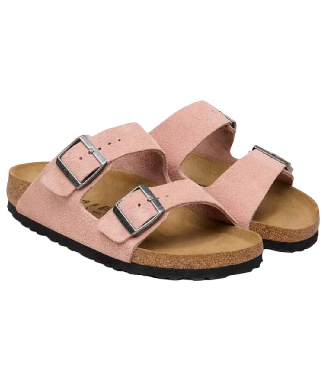 BIRKENSTOCK Розовые замшевые сандалии, фото 2
