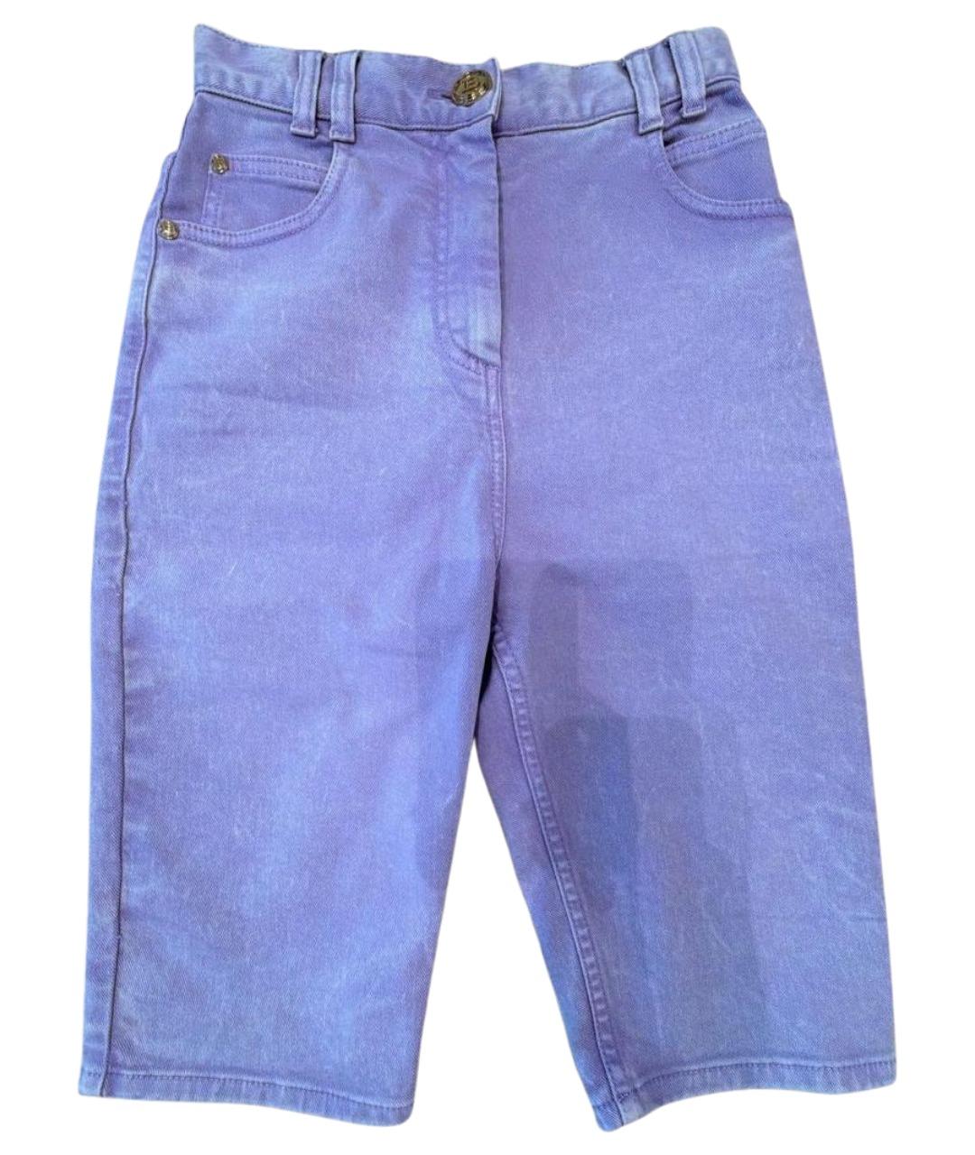 BALMAIN Фиолетовые деним шорты, фото 1