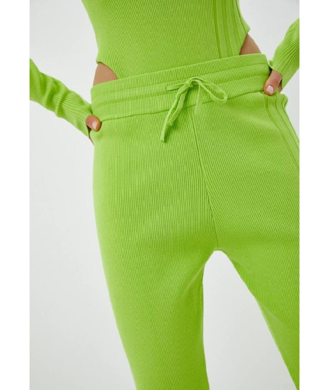 ADIDAS Зеленые вискозные спортивные брюки и шорты, фото 9