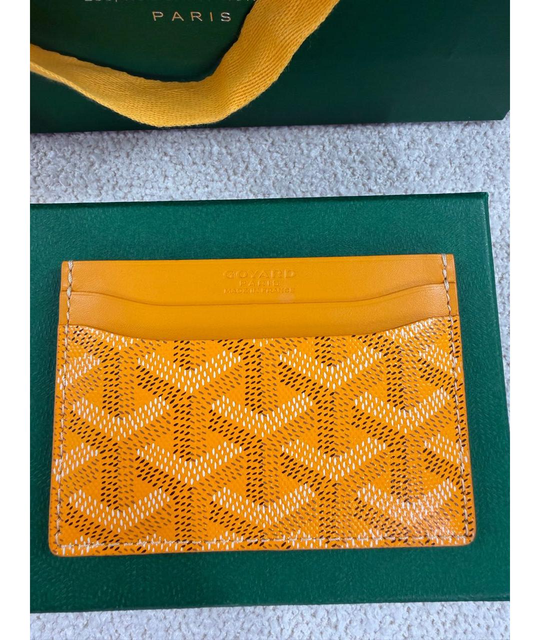GOYARD Желтый кожаный кардхолдер, фото 7