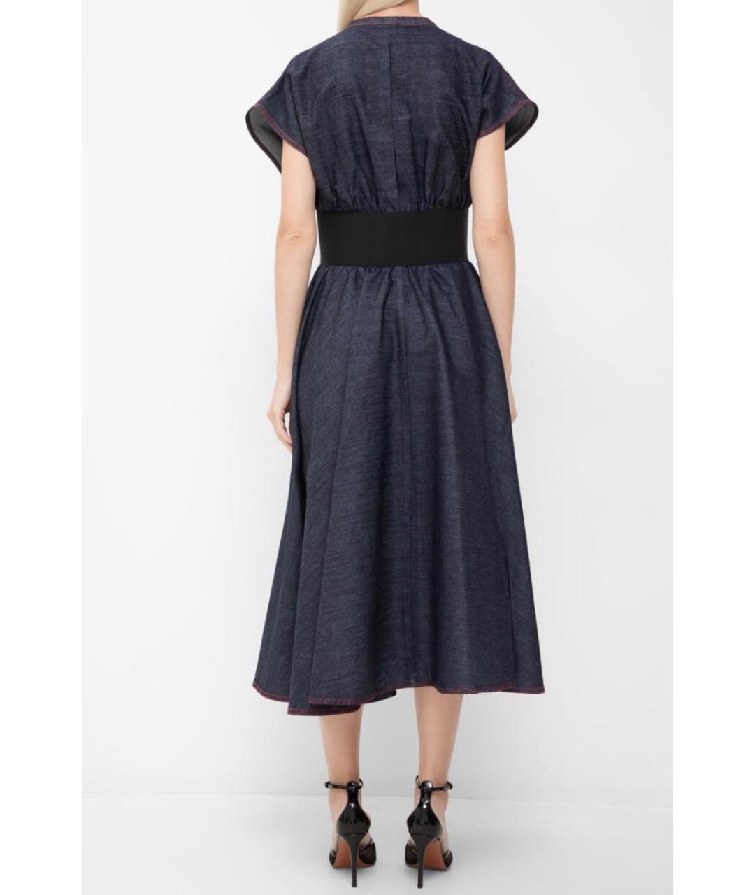 ALAIA Темно-синее хлопковое повседневное платье, фото 3