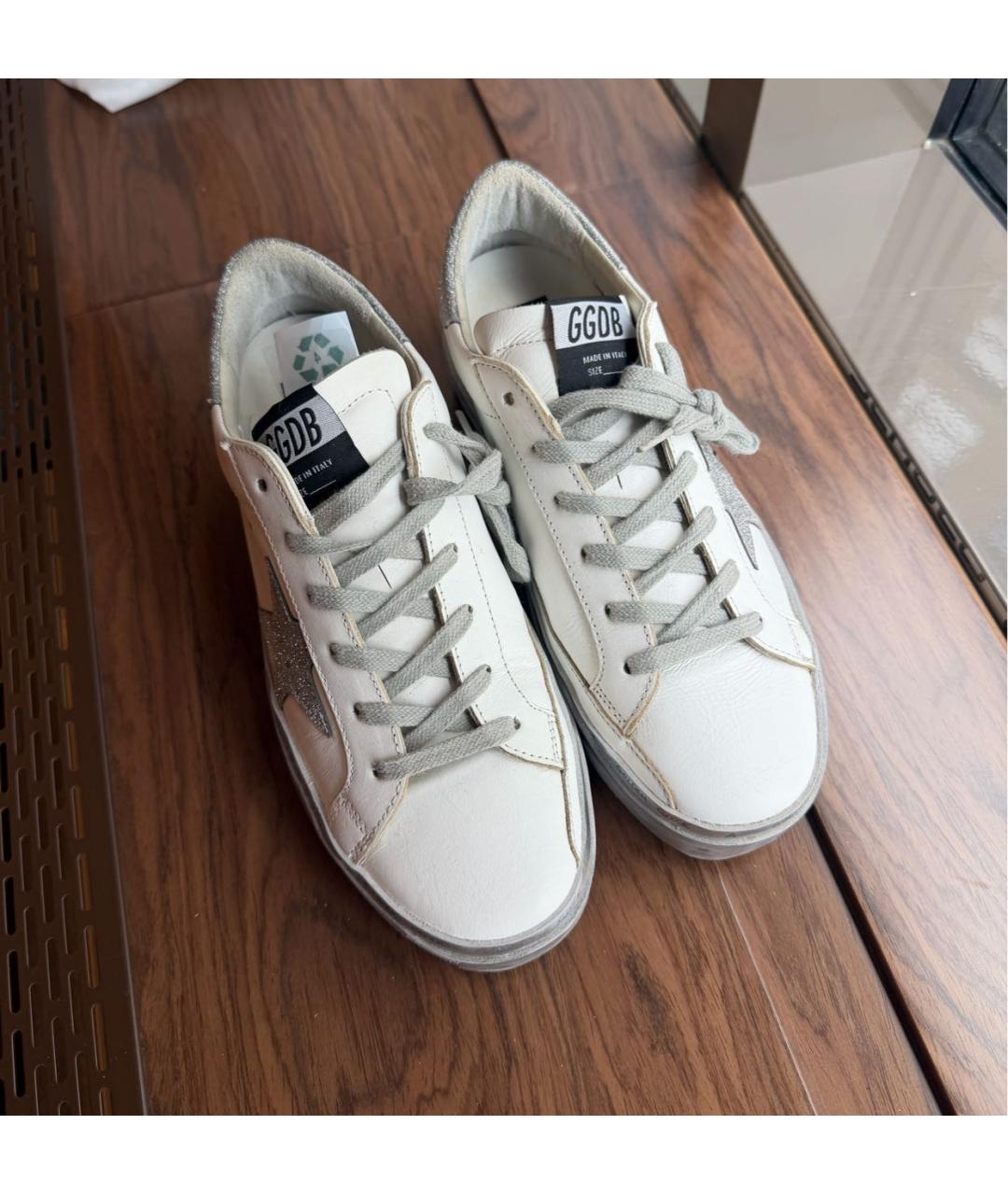 GOLDEN GOOSE Белые кожаные кеды, фото 2