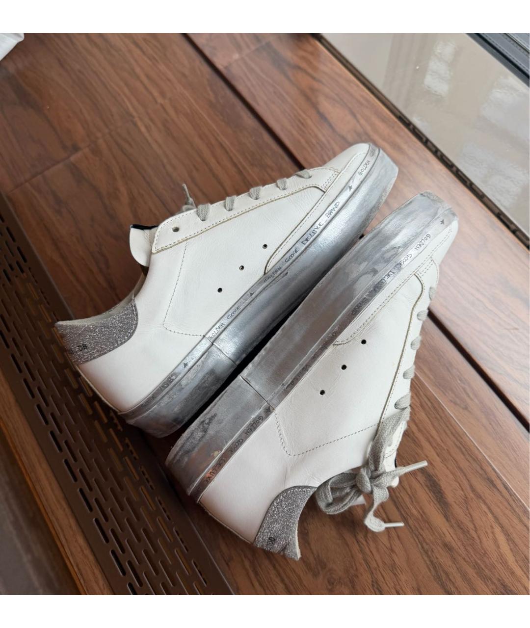 GOLDEN GOOSE Белые кожаные кеды, фото 6