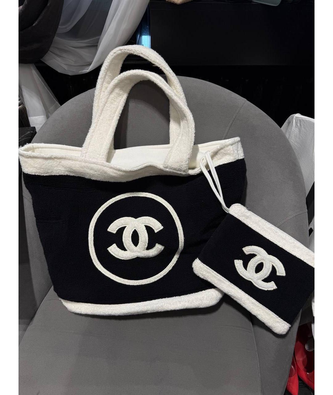 CHANEL Черная пляжная сумка, фото 3