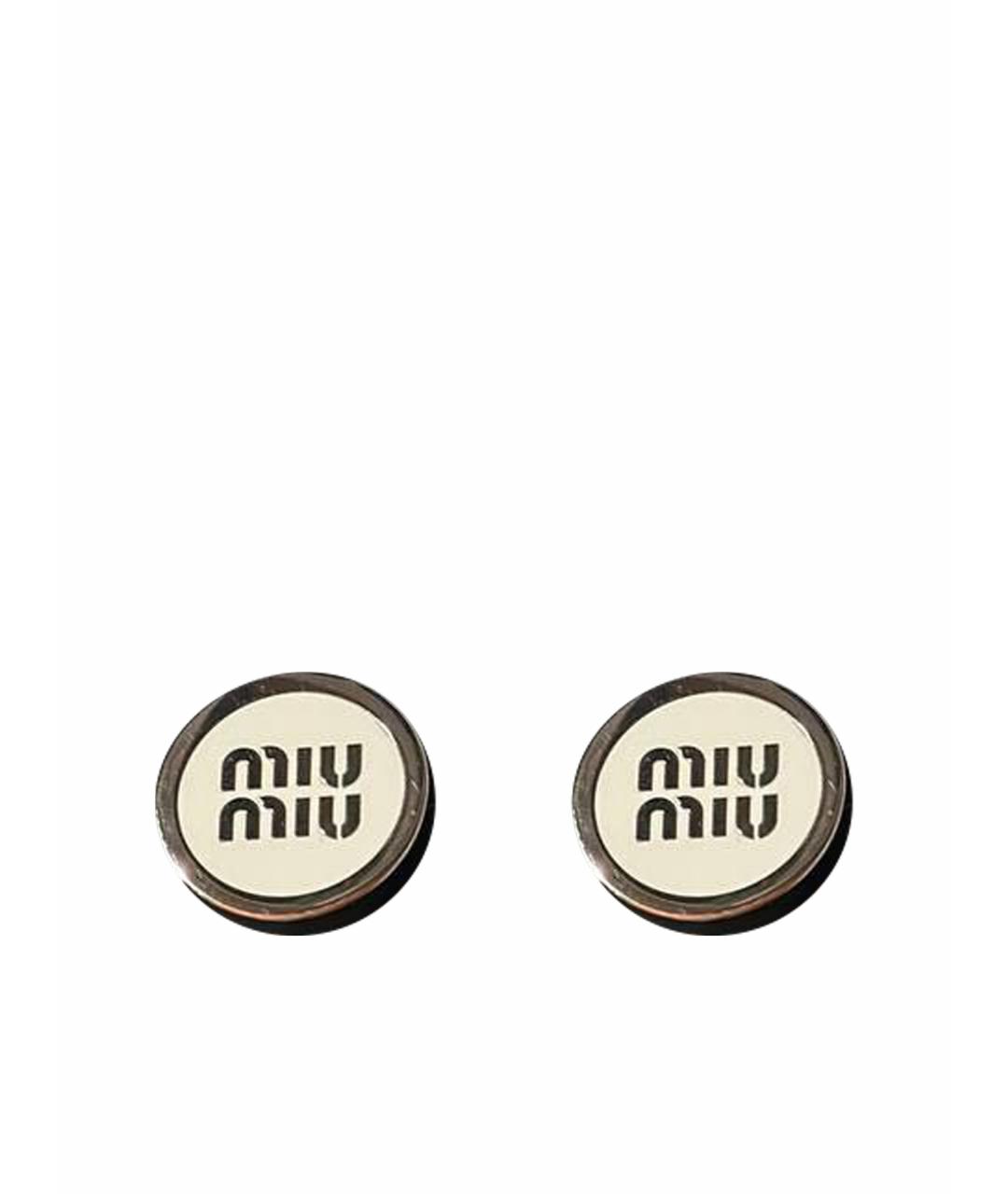 MIU MIU Белые клипсы, фото 1