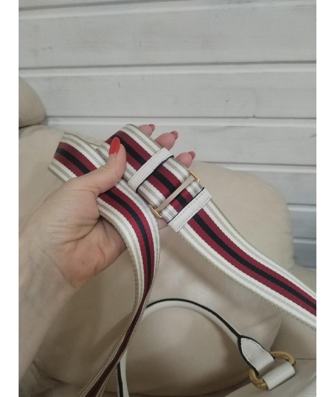 PRADA Белая кожаная сумка с короткими ручками, фото 6