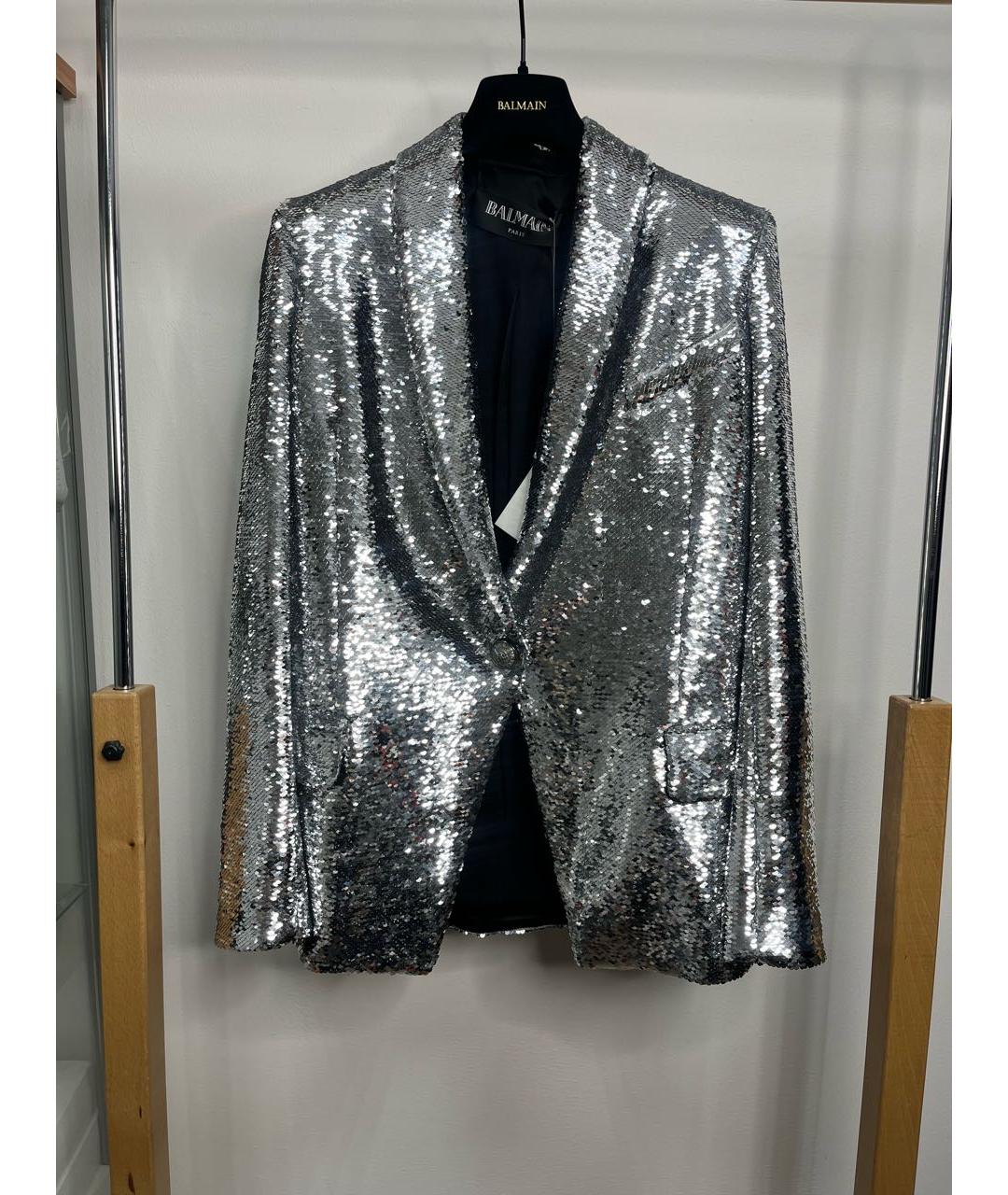 BALMAIN Серебрянный жакет/пиджак, фото 7