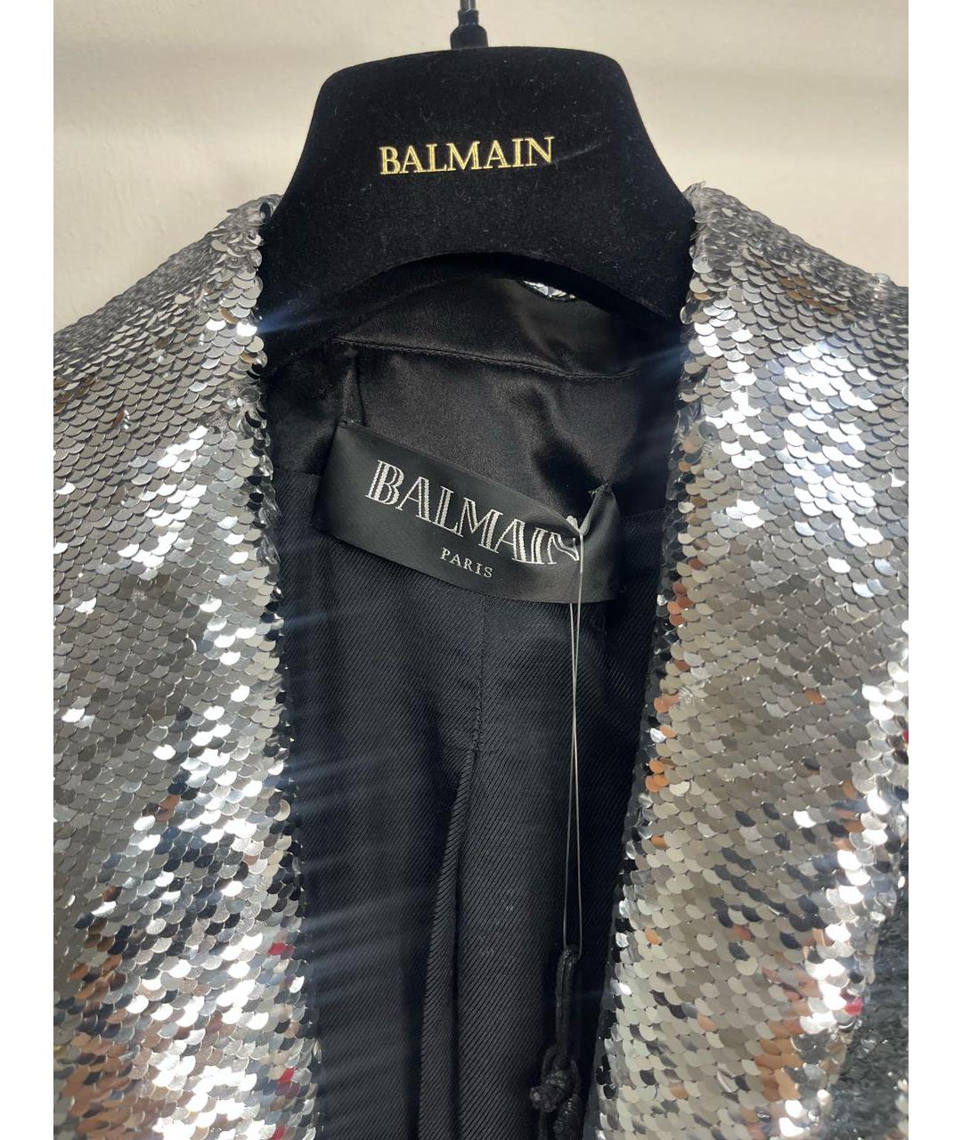 BALMAIN Серебрянный жакет/пиджак, фото 4