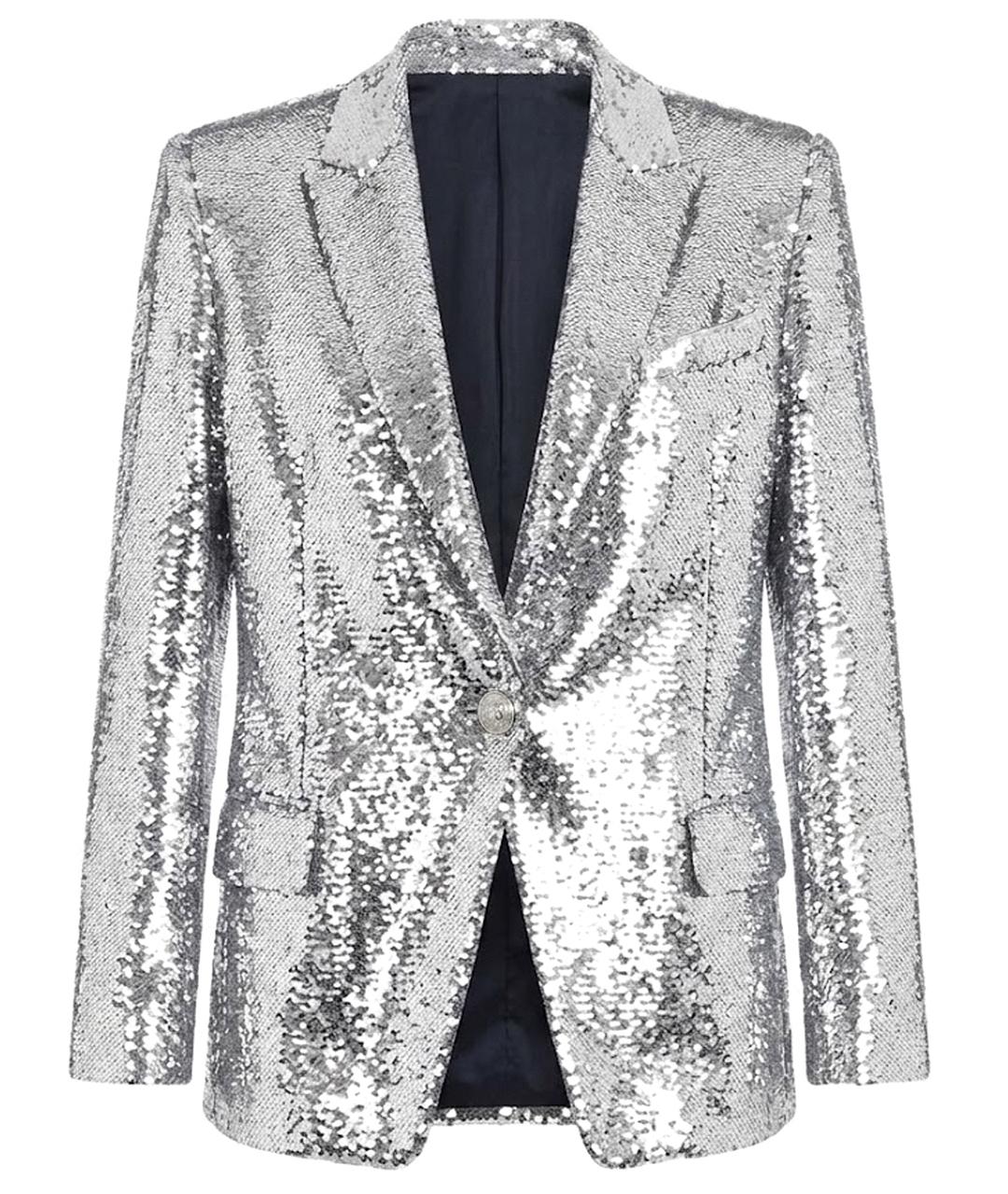 BALMAIN Серебрянный жакет/пиджак, фото 1