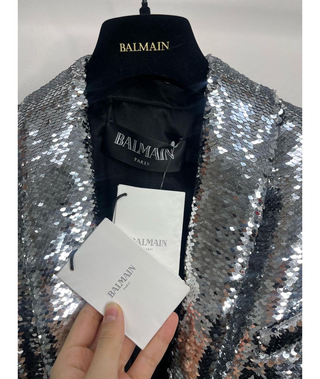 BALMAIN Серебрянный жакет/пиджак, фото 3