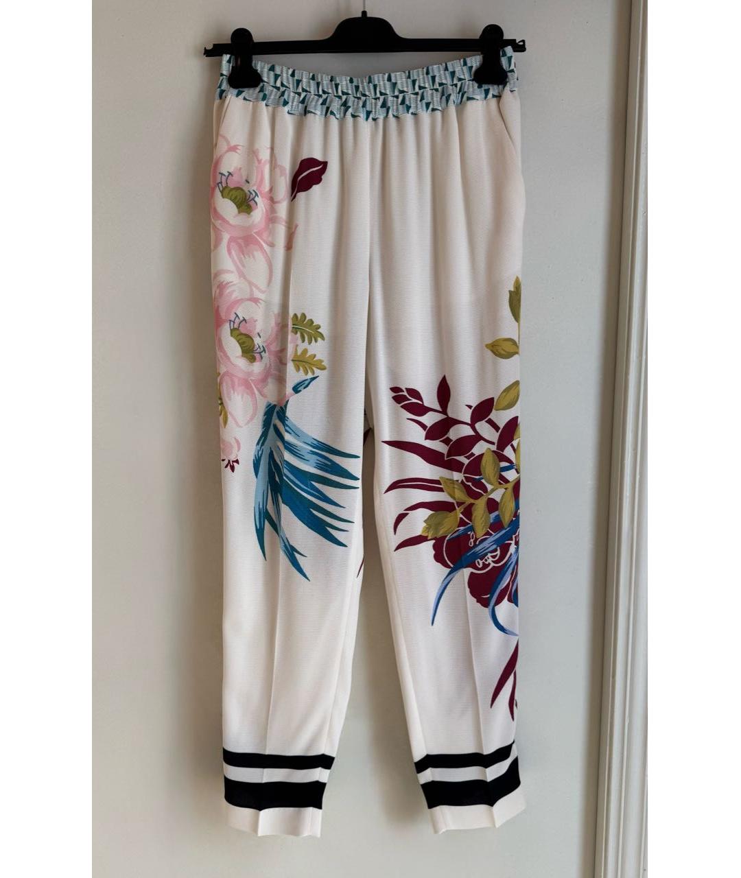 ETRO Белые шелковые прямые брюки, фото 6