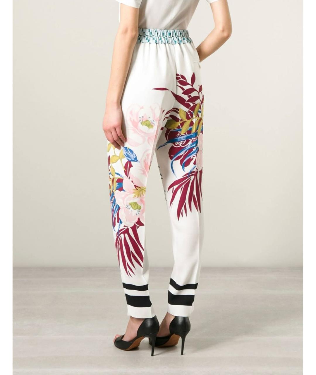 ETRO Белые шелковые прямые брюки, фото 4