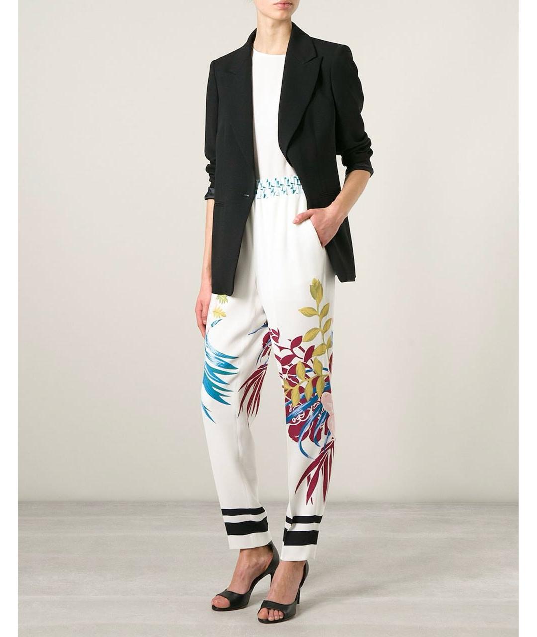 ETRO Белые шелковые прямые брюки, фото 2