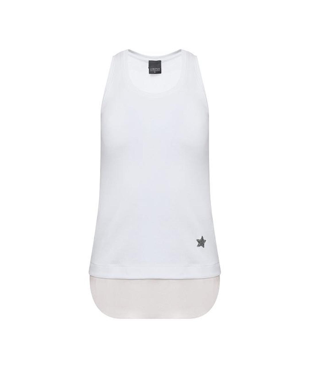 LORENA ANTONIAZZI Белая хлопко-эластановая майка, фото 1