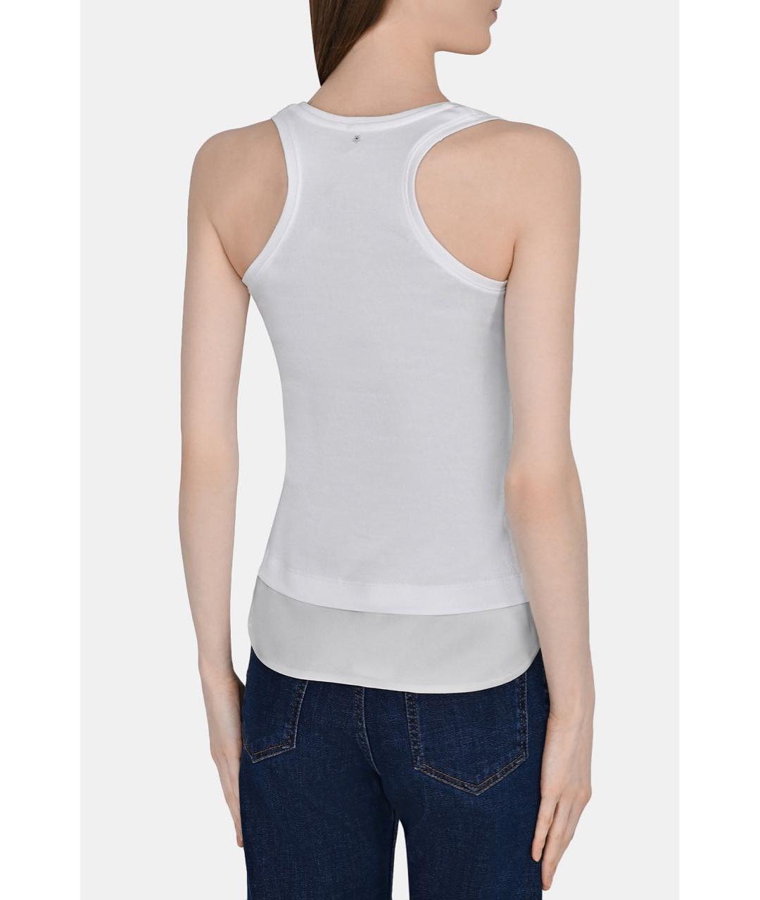 LORENA ANTONIAZZI Белая хлопко-эластановая майка, фото 3