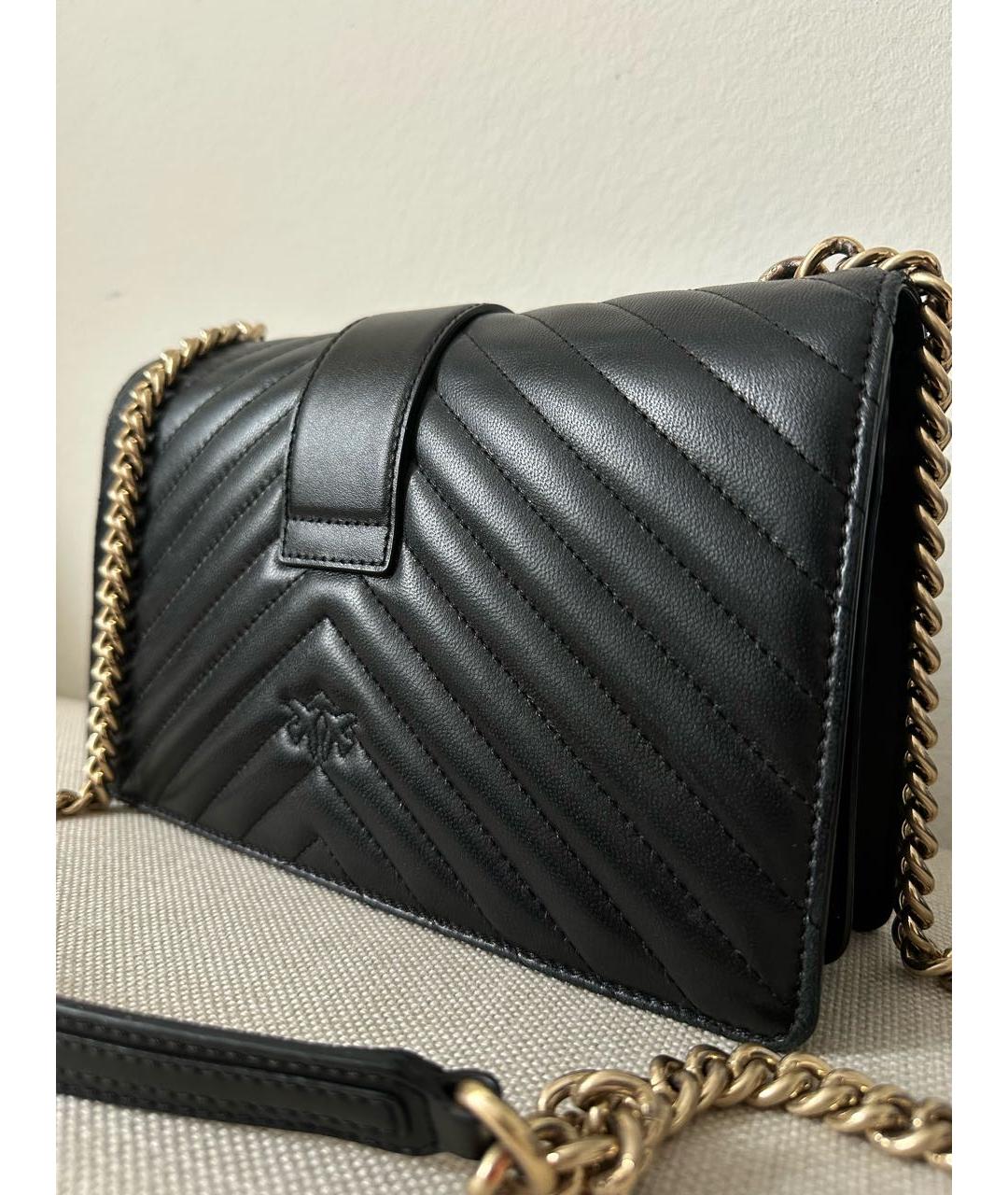 PINKO Черная кожаная сумка через плечо, фото 7